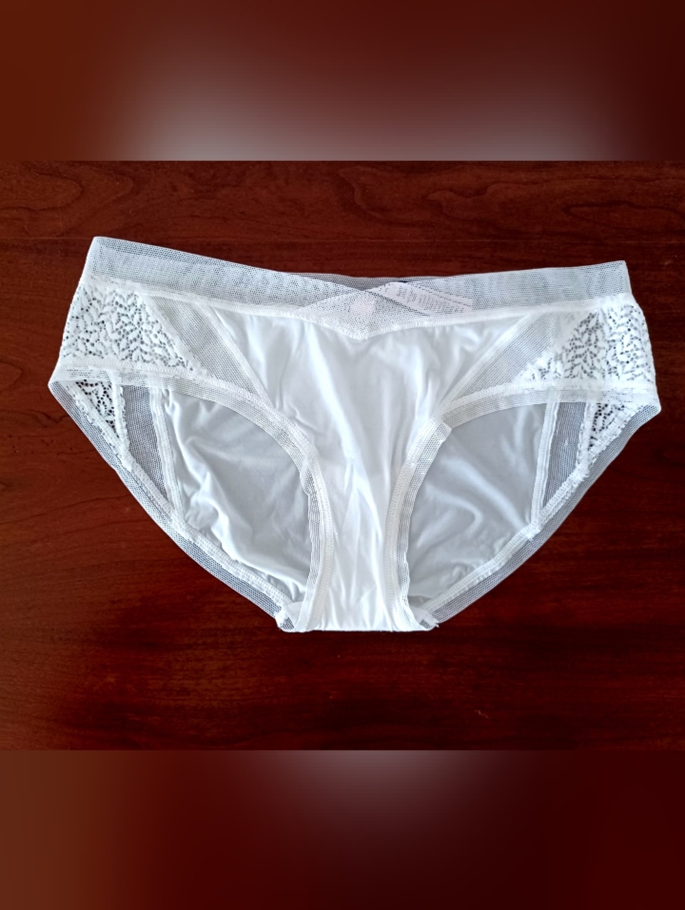 Victoria's Secret Ivory Lace Trim Panty, Size S
